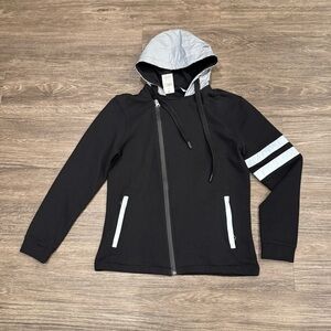 RNT23 Men Black and Gray Jacket with Hood sz M